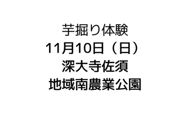 芋掘り体験 11月10日 日 深大寺佐須 地域南農業公園